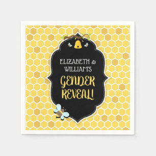 Serviette En Papier Baby shower de révélation du genre abeille