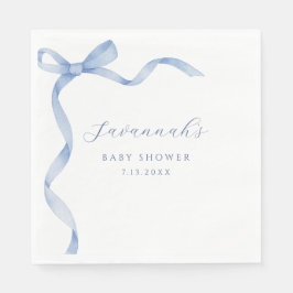 Serviette En Papier Baby shower de ruban à souffle bleu