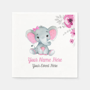 Serviette En Papier Baby shower de serviettes Eléphant Rose Anniversai