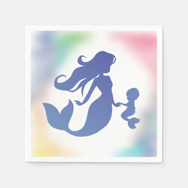 Serviette En Papier Baby shower de sirènes sous la mer (Devant)
