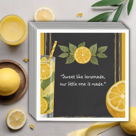 Serviette En Papier Baby shower de socle en carton citronné doux