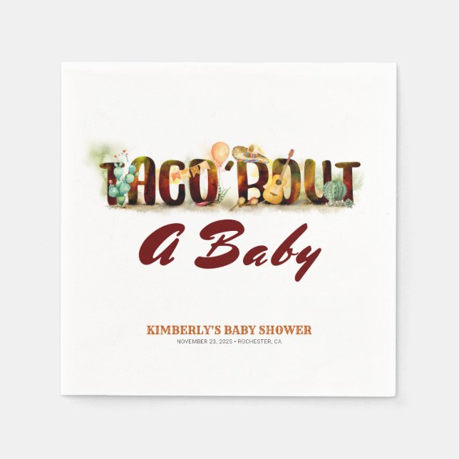 Serviette En Papier Baby shower de style mexicain (Devant)