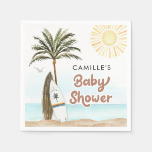 Serviette En Papier Baby shower de Surf de plage