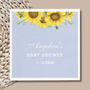 Serviette En Papier Baby shower de tournesol bleu-jaune