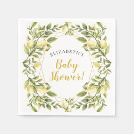 Serviette En Papier Baby shower de verdure aux citrons