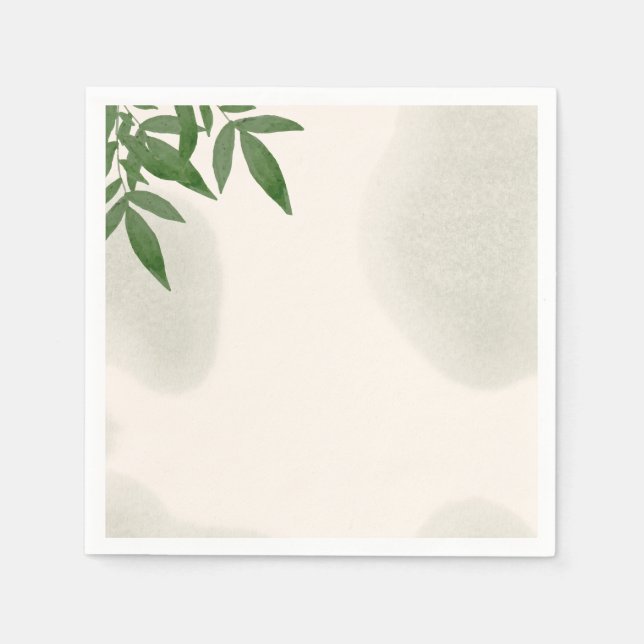Serviette En Papier Baby shower de verdure beige (Devant)