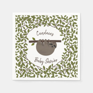 Serviette En Papier Baby shower de verdure de la poupée