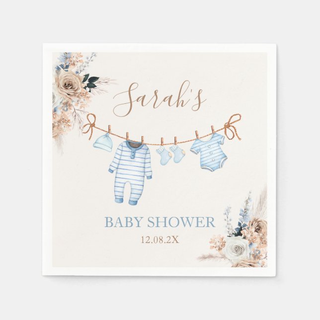 Serviette En Papier Baby shower de vêtements pour bébé garçon (Devant)