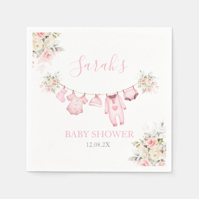 Serviette En Papier Baby shower de vêtements pour bébés filles (Devant)