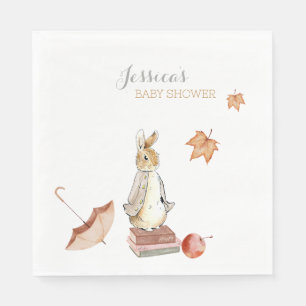 Serviette En Papier Baby shower d'éléments de chute de lapin