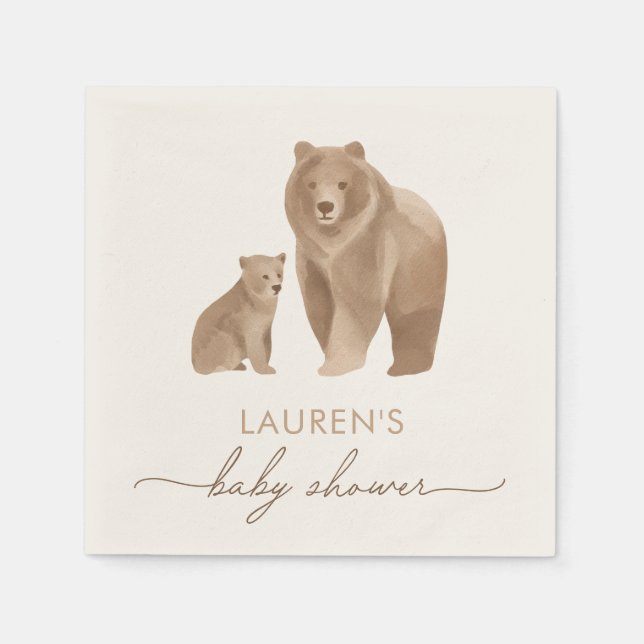 Serviette En Papier Baby shower des bois (Devant)