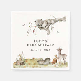 Serviette En Papier Baby shower des bois