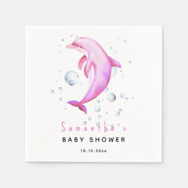 Serviette En Papier Baby shower des dauphins océaniques aquarelles