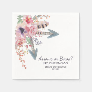Serviette En Papier Baby shower des flèches ou des vaches d'aquarelle