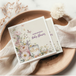 Serviette En Papier Baby shower des papillons Fleurs sauvages Boho