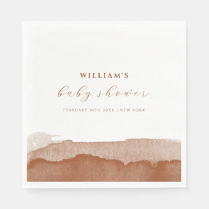 Serviette En Papier Baby shower désert minimal Boho Terracotta Ombre