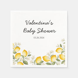 Serviette En Papier Baby shower d'été aux agrumes de citron