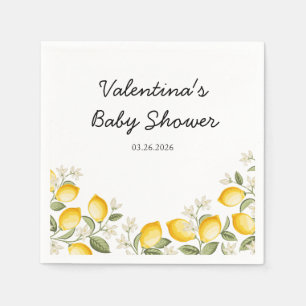 Serviette En Papier Baby shower d'été aux agrumes de citron