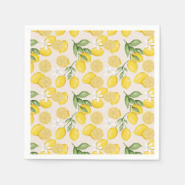 Serviette En Papier Baby shower d'été aux agrumes de citron