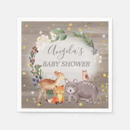 Serviette En Papier Baby shower d'étincelles des amis des animaux de l