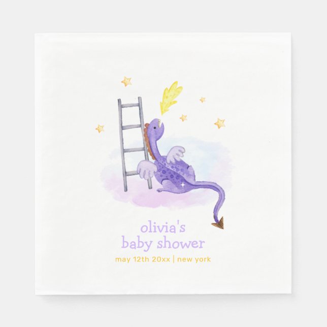 Serviette En Papier Baby shower d'étoiles Dragon Dreamy (Devant)