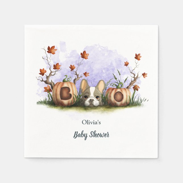 Serviette En Papier Baby shower d'Halloween Chien-Chien-Chien Mignonne (Devant)