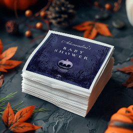 Serviette En Papier Baby shower d'Halloween gothique foncé violet