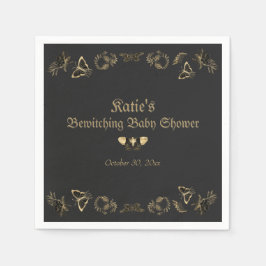 Serviette En Papier Baby shower d'Halloween gothique victorien sombre