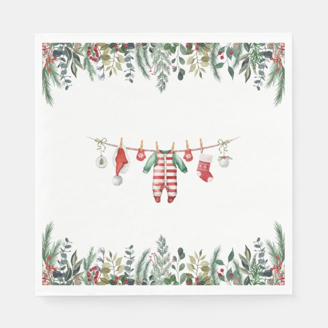 Serviette En Papier Baby shower d'hiver (Devant)