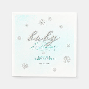 Serviette En Papier Baby shower d'hiver de la Parties scintillant en p