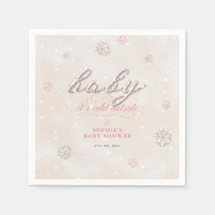 Serviette En Papier Baby shower d'hiver de la Parties scintillant en p