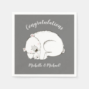 Serviette En Papier Baby shower d'hiver de l'ours polaire