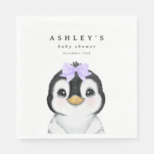 Serviette En Papier Baby shower d'hiver de Pingouin mignon