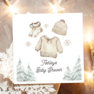 Serviette En Papier Baby shower d'hiver Il fait froid à l'extérieur de
