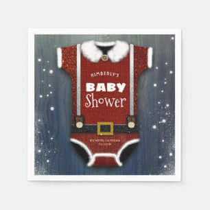Serviette En Papier Baby shower d'hiver Little Père Noël