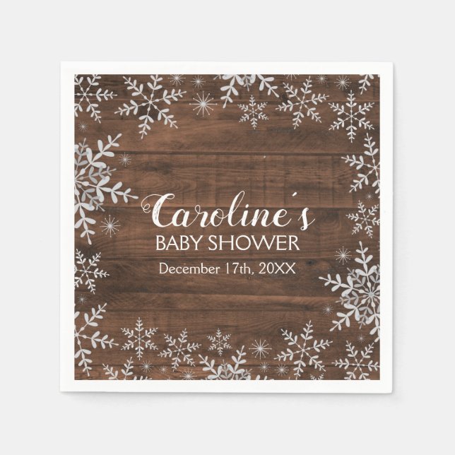 Serviette En Papier Baby shower d'hiver rustique Parties scintillant S (Devant)