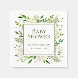 Serviette En Papier Baby shower d'Hydrangeas blanches