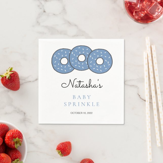 Serviette En Papier Baby shower d'illustration des beignets bleus (En situation)