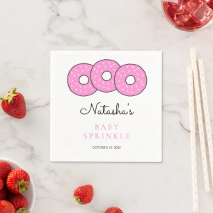 Serviette En Papier Baby shower d'illustration des beignets roses