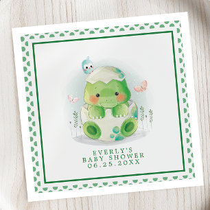 Serviette En Papier Baby shower Dinosaur Oeuf Aquarelle