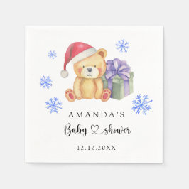 Serviette En Papier Baby shower d'ours en peluche d'hiver