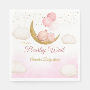 Serviette En Papier Baby shower d'ours en peluche rose Boho