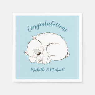 Serviette En Papier Baby shower d'ours polaire