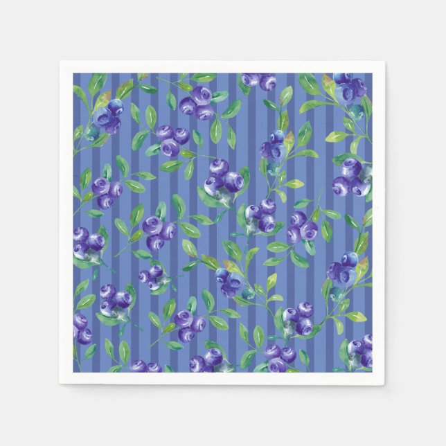 Serviette En Papier Baby shower doux aux bleuets Berry (Devant)