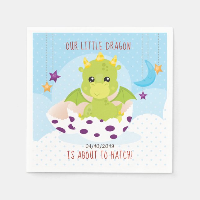 Serviette En Papier Baby shower Dragon (Devant)