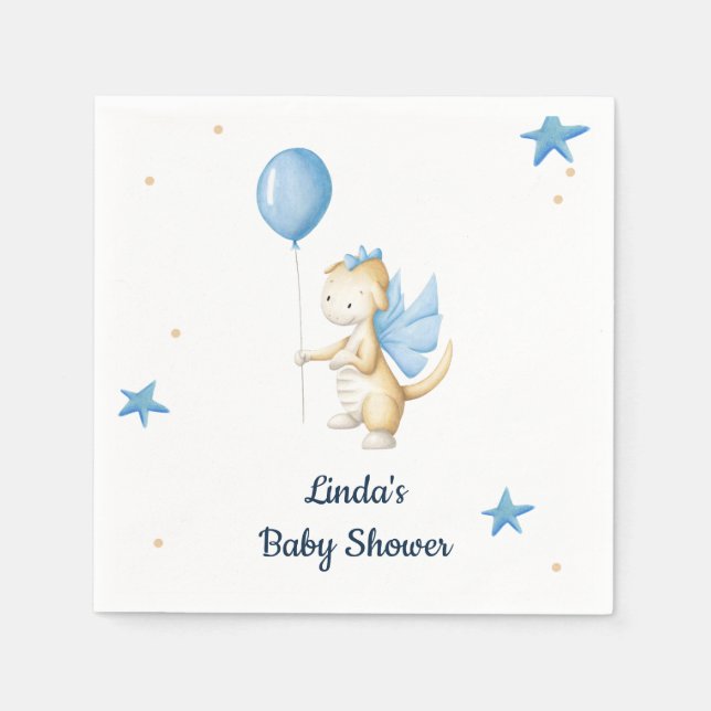 Serviette En Papier Baby shower Dragon mou (Devant)