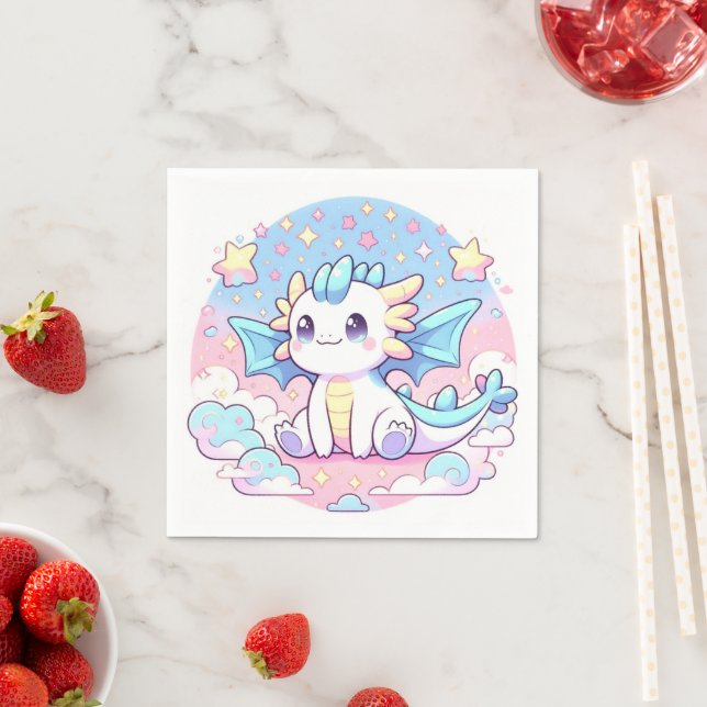 Serviette En Papier Baby shower Dragon Simple Cute (En situation)
