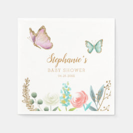 Serviette En Papier Baby shower du Jardin aux papillons