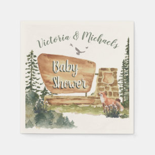 Serviette En Papier Baby shower du parc national Adventure Woodland