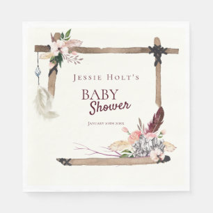 Serviette En Papier Baby shower du sud-ouest de Boho